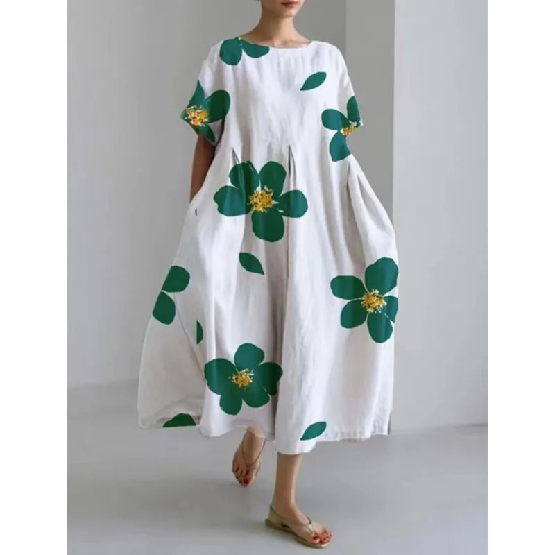 Dress "Élise" - White/Green