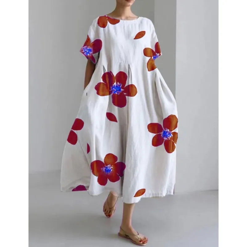 Dress "Élise" - White/Red
