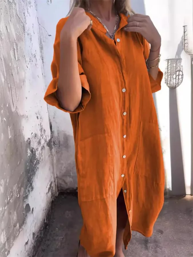 Cotton Shirt Dress "Greta"