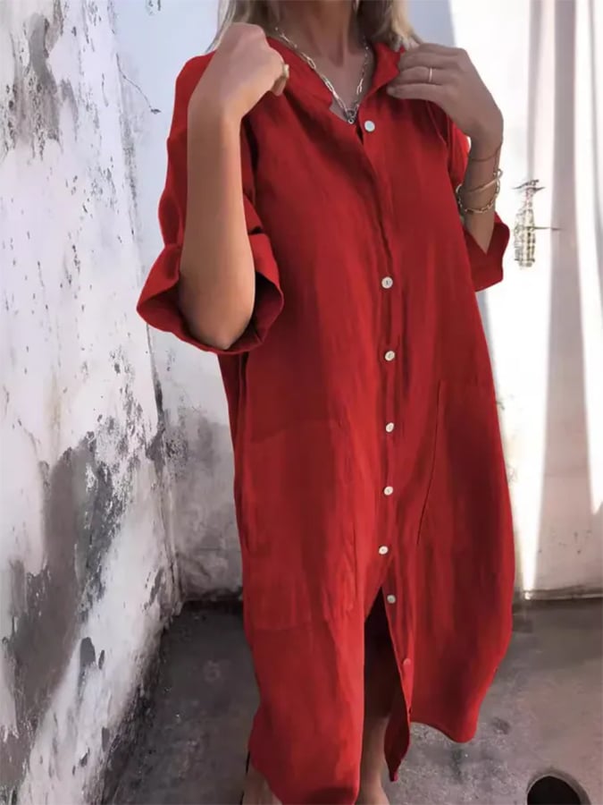 Cotton Shirt Dress "Greta"