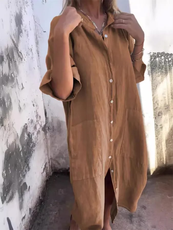 Cotton Shirt Dress "Greta"