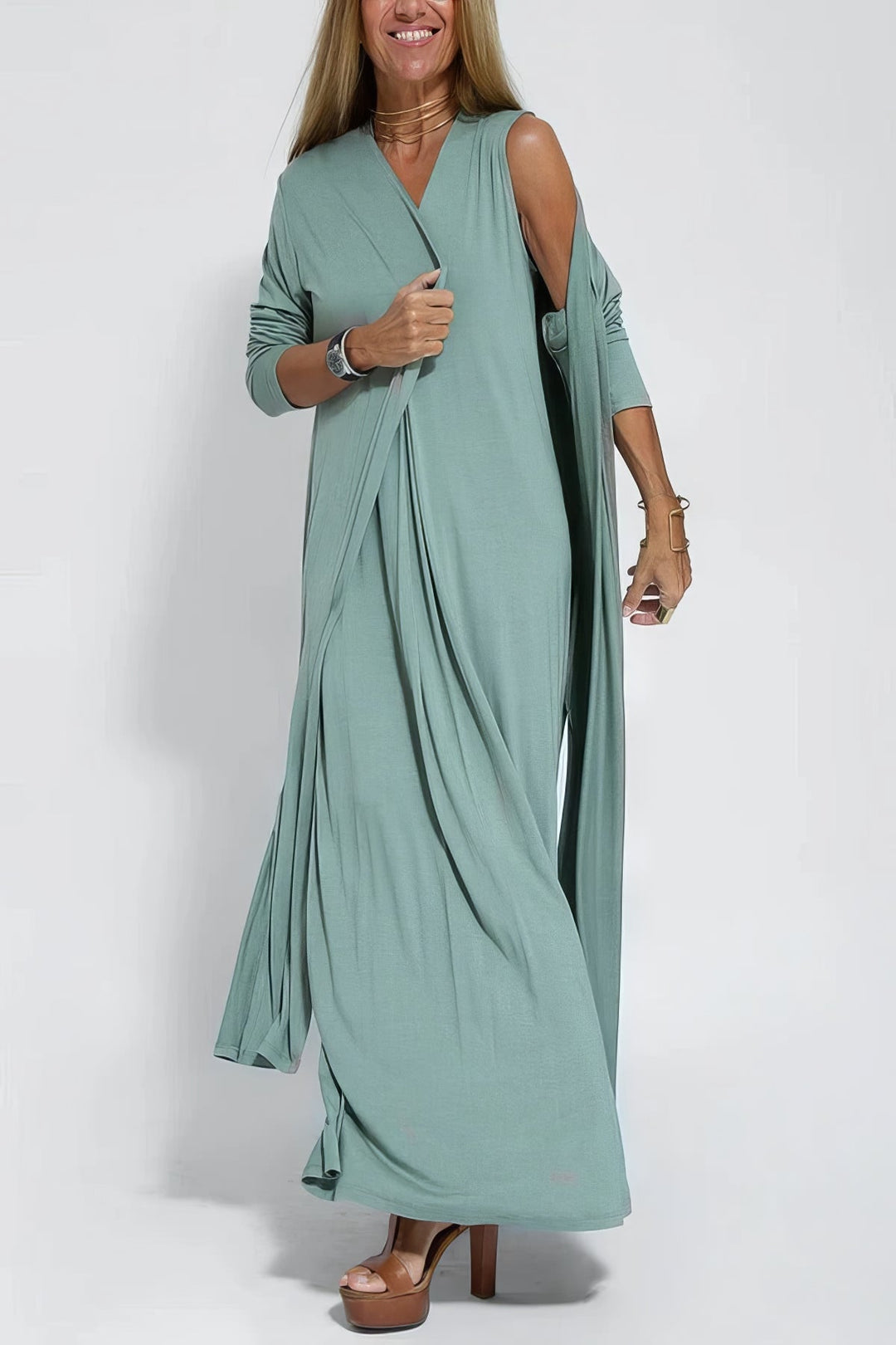 Long Dress "Mai" + Free Cardigan